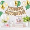 Baby Shower Banner Birthday Bunting with Sage Green White Gold Birthday Balloons Confetti Balloons for Home or Garden Birthday Party Decorations Supplies