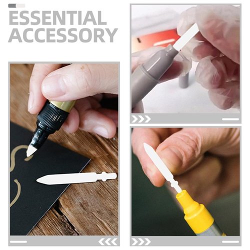 DOITOOL Paint Pen Nibs 50PCS Paint Marker Replacement Nibs Acrylic Paint Marker Nibs 0.7mm Marker Pen Tips Replacement White Marker Pen Fine Tip Refills Nibs Easy to Change Nibs