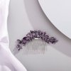 Chargances Bridal Crystal Hair Comb Purple Wedding Rhinestone Hair Side Comb Fashion Handmade Hair Accessories for Bride Wedding Prom Flower Girl Headpieces (Purple)