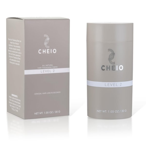 Cheio - Hair Thickening Fibers - 30g - Level 2 (Medium Brown) - Keratin Fibers for Bald Spots & Thinning Hair for Men and Women - Covers Spots in Seconds - Quick Solution for Hair Loss