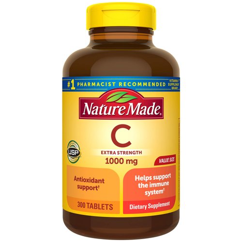 Nature Made Extra Strength Vitamin C 1000 mg, Dietary Supplement for Immune Support, 300 Tablets, 300 Day Supply