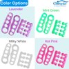Chiroplax Toe Separators Stretchers Silicone Gel Spreader Spacer for Bunion Bunionette Relief Hammer Overlapping Toe Straightener Corrector (2 Pairs w/Pouch - Lavender)
