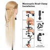 DANSEE 28" Mannequin Head Synthetic Hair Hairdresser Training Manikin Cosmetology Doll Head Blonde with DIY Braiding Set+ Free Table Clamp(27-613)