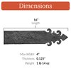 4 Pack 16 inch Faux Door Hinges Black Decorative Strap Hinge Wrought Iron Strap Barn Door Strap Hinges, Farm Gate Hinge, Carriage Door Hardware the Milan Series by Borderland Rustic Hardware