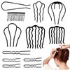 12Pcs Hair Stick for Updo Bun French Twist Hair Tool U Hair Pins Metal Hair Combs for Women,Girls,Hair Styling Tool Accessories,Gifts in Party,Wedding,Leisure Daily Life
