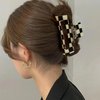 6 Pack Black Checkered Hair Claw Clips,3.1", Y2K Square Medium Hair Clips, Non-Slip Claw Clips Hair Styling Accessories with Strong Hold for Women Girls Long Short Thin Hair
