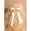 juyght 2PCS Double layer Ribbon Hair Clips Bowknot with Long Tail Bow Hair Clips Tassel Bowknot Hair Clips with Long Tail Hair Clips for girls with Bowknot Clips Women Ribbon for Hair Barrettes Clip