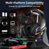 Tatybo Gaming Headset for PS5, PS4, PC, Gaming Headphones with Noise Cancelling Microphone, Over-Ear Gamer Headset with Stereo Sound for Laptop Switch Xbox (Black)