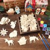 Cinnvoice 60 Pcs Wood Christmas Crafts for Kids DIY Paint Xmas Ornaments Blank Unfinished Wooden Cutouts Shapes Slices Hanging Embellishment for Christmas Tree Holiday Party Decor(Jesus Nativity)