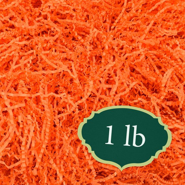 Arcadia Garden Products RPC01OR Crinkle Shredded Color Paper Filler Box Stuffing for Gift Wrapping & Crafts, Basket Filling, Confetti, Packaging & Shipping - 1 lbs - Orange