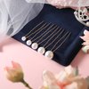 JIEYAO 18 Pcs Wedding Pearl Hair Pins, Pearl Hair Accessories, Bridal Pearl Bobby Pins U Shape Pearl Rhinestone Hair Barrette Bridal Hair Clips Decorative for Bride Bridesmaid Women Girls(Gold)