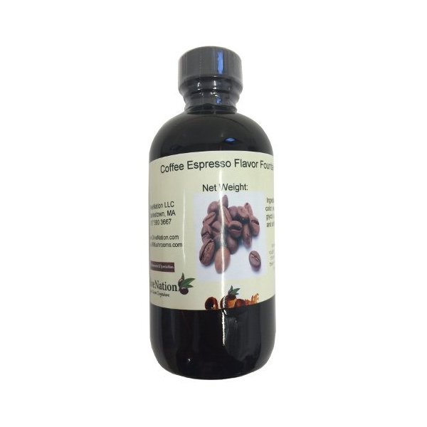 OliveNation Coffee Espresso Flavor Fountain, Deep Coffee Flavor Water Soluble for Beverages, Ice Cream, Fillings, Soda - 4 ounces