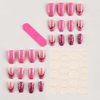 AkiliBIELY Coffin Press on Nails French Tip Short Medium Purple Pink Fake Nails Women Cute Fantasy Glue on Nails Acrylic Gel Stick on Nails Classy False Nails Wedding Birthday
