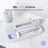 UV Toothbrush Sanitizer, ELMWAY Smart UV Toothbrush Sterilizer Travel Cutlery Fork Spoon, Portable USB Charging Toothbrush Cover with UV Light Sanitizer, Antibacterial Travel Toothbrush Holder (White)
