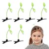 10pcs Green Bean Sprout Hair Clip Plant Grass Hair Accessories Kids DIY for School Home Party Clips and Barrettes