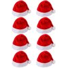 Aneco 8 Pack Christmas Hats Red Plush with White Cuffs Plush Fabric Santa Hat for Christmas Costume Party and Holiday Event