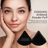 2 Pcs EVAOUXIU Triangle Powder Puff for Face Powder, Soft Plush Setting Powder Puff, Velour Cosmetic Foundation Blender Sponge Beauty Makeup Tools (Black)