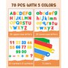 JoyCat 78 Pieces Magnetic Letters Numbers Alphabet Fridge Magnets ABC 123 Preschool Educational Learning Plastic Colorful Toy Set Uppercase Lowercase Math Symbols for Toddlers Kids