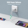USB C Charger, Amoner 35W 3-Port iPhone Fast Charger Block, iPhone Cube Adapter with PD 3.0 Power Delivery Compatible with iPhone 16/16 Pro/15/14/13/12/11/SE/XS, Galaxy, Pixel 4/3 and More