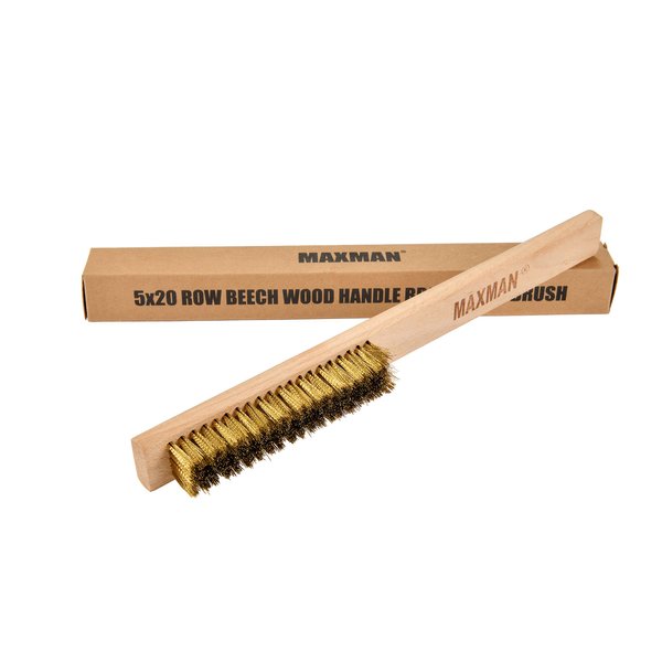 Brass Brush,Soft Brass Bristle Wire Brush,Wire Scratch Brush with 10" Beechwood Handle
