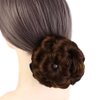 Kopida Bud Bun Hair Pieces for Women Girl, Hair Bun Extension Bun Scrunchie Vintage Fake Hair Natural Flowers Hair Claw with Rhinestone