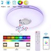 WZTO 36W LED Music Ceiling Light with Bluetooth Speaker, RGB LED Flush Mount Smartphone APP Control Remote Color Changing Ceiling Lamp, Waterproof Light Fixture for Kids Room Bedroom