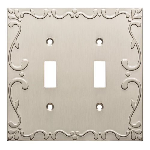 Franklin Brass Classic Lace Wall Plate, Satin Nickel Double Switch Cover Switch Cover, 1-Pack, W35073-SN-C