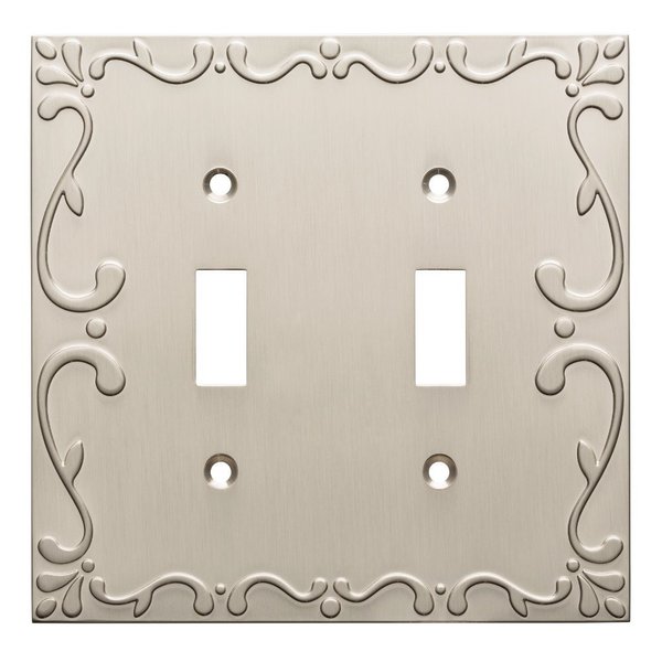Franklin Brass Classic Lace Wall Plate, Satin Nickel Double Switch Cover Switch Cover, 1-Pack, W35073-SN-C