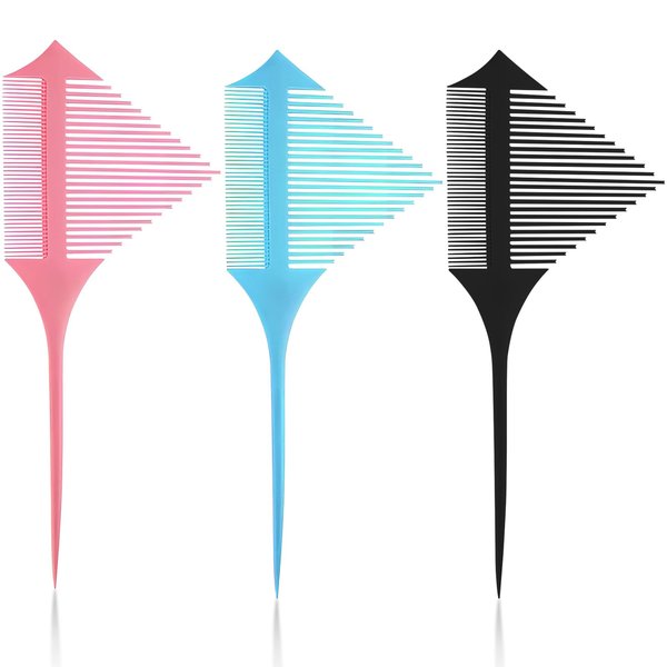 3-Pack Hair Styling Comb Set, Professional Anti-Static Hairdressing Tips Comb, Split Teeth Design for Combing and Dyeing, Rat Tail Comb