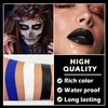 QIUFSSE 4PCS Black Blue White Liquid Lipstick Halloween Fake Blood Makeup Kit for Adults Smudge Proof Lip Gloss Long-lasting Lip Stain Suitable for Halloween Goth Makeup-Set A