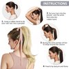 Caliee Long Ponytail Extension Real Hair 90G 22Inch 60A Platinum Blonde Hair Extensions Soft Silky Straight Clip on Wrap Around Ponytail Human Hair One Piece Hairpiece for Women