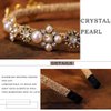 Sinalty Gold Jeweled Headbands Pearls Rhinestones Baroque Hair Bands Crystal Hair Hoop with Beaded Hair Ties for Women (Fashion)