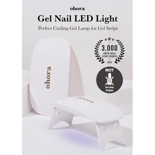 LED Gel Lamp for Gel Nail Strips by ohora - 6W Max, 2 Timers (45s / 60s), Portable Lamp for Curing Gel Nail Art, Gel Stickers and Strips, Gel Strips Only