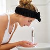 WHAVEL 9 Pack Black Spa Headband for Washing Face, Makeup Headband Skincare Headbands Face Wash Headband Bow Headbands Facial Headband Soft Fluffy Headband for Washing Face (A. Black)