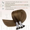 LaaVoo Brown I Tip Hair Extensions Ombre Medium Brown with Light Brown to Golden Brown Hair Extensions Itips Human Hair 16" 50g 50s