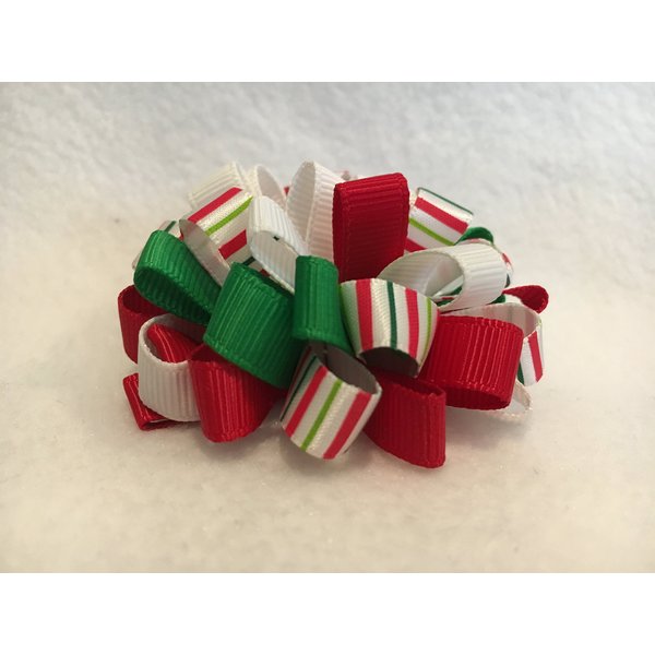 Ribbon Hair Bow, Christmas Hair Bow, Holiday Hair Bow