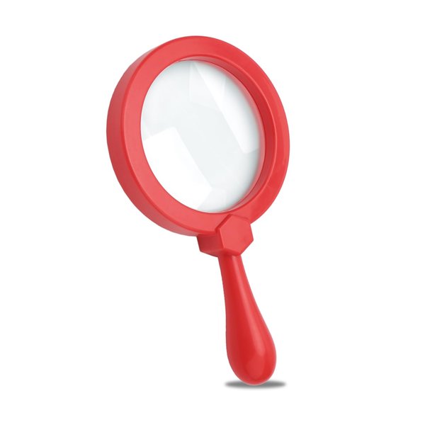 Kids Magnifying Glass Handheld Jumbo Magnifiers with Stand, Exploration Play Reading Magnifier for Children, 5X Magnification Loupe (Ages 3+) (Red)