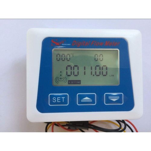 Flowmeter (Arrival) LCD Display Digital Meter Temperature Measuring Flow Senosr Total Liter Gal from ZJ-LCD-M Model