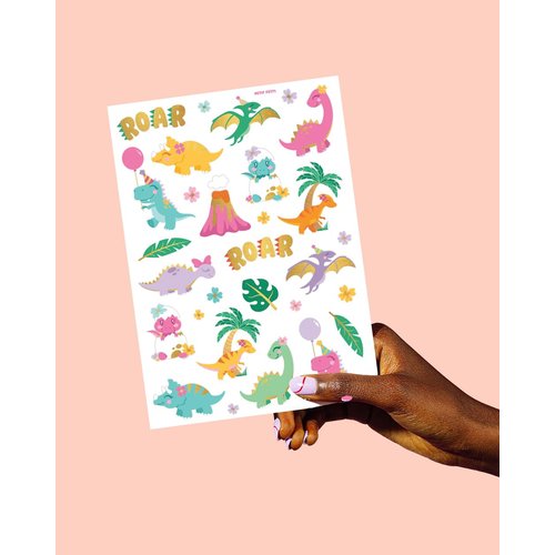 xo, Fetti Dinosaur Tattoos - 38 styles | Birthday Party Supplies, Dinosaur Party Favors, T-rex Decorations