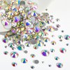 Beadsland Rhinestones for Makeup,8 Sizes 2500pcs Crystal AB Flatback Rhinestones Eye Gems for Nails Crafts with Tweezers and Wax Pencil,Crystal AB,SS4-SS30