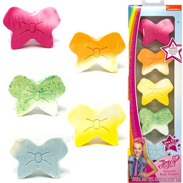 JoJo Siwa Kids Bath Bombs Gift Set Fun Assorted Colored Bath Fizzies with Awesome Scents, 5 Count