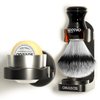 Anbbas Faux Badger Hair Shaving Brush and Bowl with Black ABS Wall Mounted Shaving Stand Holders for Soap Bowl and Brush,100g Soap Bar 5IN1 Shaving Set for Men Close Shave Kit
