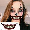 Halloween Temporary Horror Scary Mouth Tattoo Stickers Prank Props Makeup Costume Accessories Face Kit Men or Women Adults Kids Cosplay Party Masquerade