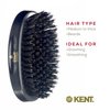 Kent MN11 Finest Men's Hair Brush and Facial Brush for Beard Care - 100% Natural Black Boar Bristle Brush for Mens Grooming, Scalp Brush, 360 Wave, and Beard Straightener For Men's Hair Care