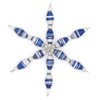 Outreach Uganda Christmas Ornaments - Blue & White Striped Star Ornament – Blue Tree Ornaments Crafted with Recycled Paper Beads – Eco-Friendly Holiday Decoration - Holiday Gifts Handmade in Africa