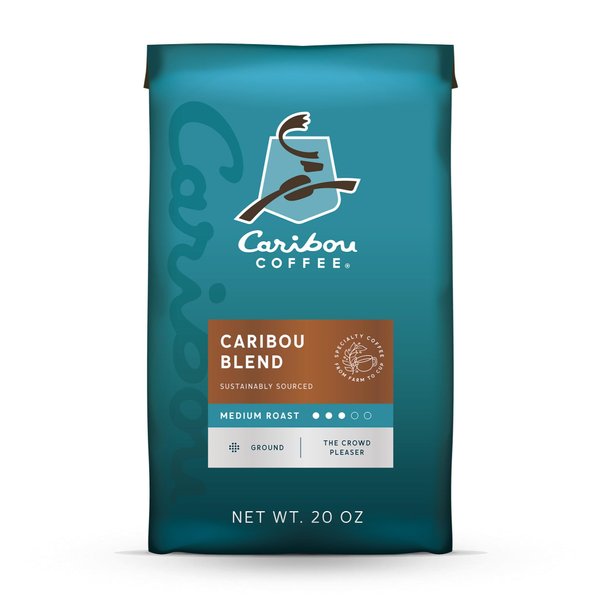 Caribou Coffee, Medium Roast Ground Coffee - Caribou Blend 20 Ounce Bag - Packaging May Vary