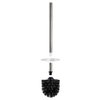 Isaac Jacobs White Ceramic Cat Toilet Bowl Brush Holder with Chrome Metal Handle (Unassembled) - Bathroom Accessory & Cleaning Storage (Cat)