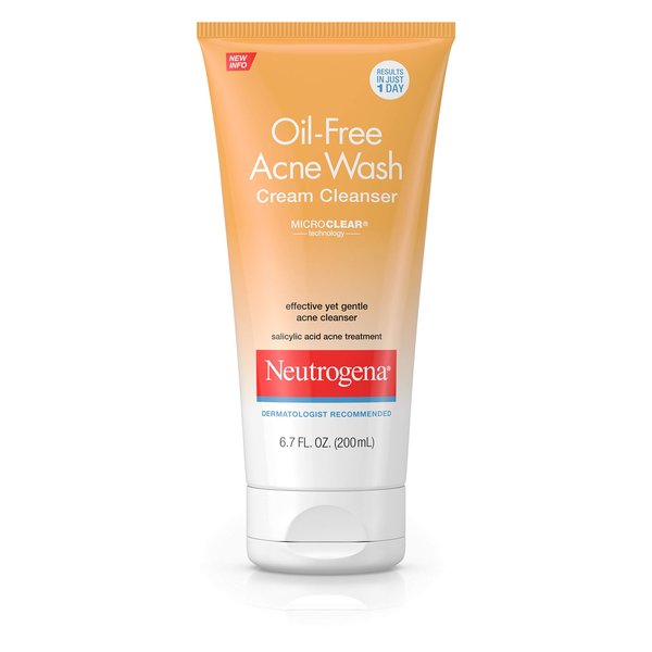 Neutrogena Oil-Free Acne Wash Cream Cleanser, 6.7 Fluid Ounce