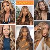 CANDEAS Honey Blonde Lace Front Wig Human Hair 4/27 Highlight Ombre Body Wave Lace Front Wigs Human Hair Pre Plucked 13X4 Hd Transparent Lace 180 Density 28 Inch