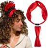 Real Mulberry Silk Headband for Women | Elastic Silky Head Band for Thick, Curly Hair | Non Slip, No Crease Fashion Headband | Silk Headband for Sleeping, Hair Band for Washing Face (Red)